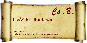 Csáki Bertram névjegykártya